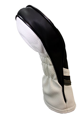 Majek Golf Headcovers Black And White Leather Style 1, 3, X Driver And Fairway Head Covers Fits 460Cc Drivers #TOP4