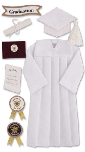 jbr1116 Jolee s Boutique Le Grande Ornate Stickers-Graduation Cap & Gown White