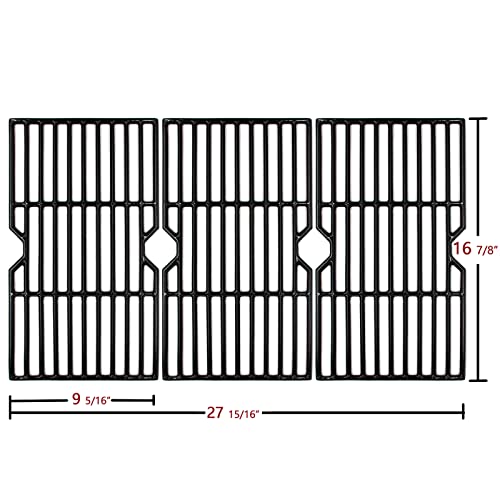 Hongso 16 7/8" Polished Porcelain Coated Cast Iron Grill Grates Replacement For Charbroil 463432215, 463436213, 463436214, 463436215, 463441312, 463441514, Thermos 461442114 Grills, Pch763 #TOP1