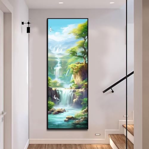 Kit complet peinture diamant cascade paysage - Idée cadeau créative pour adulte et enfant