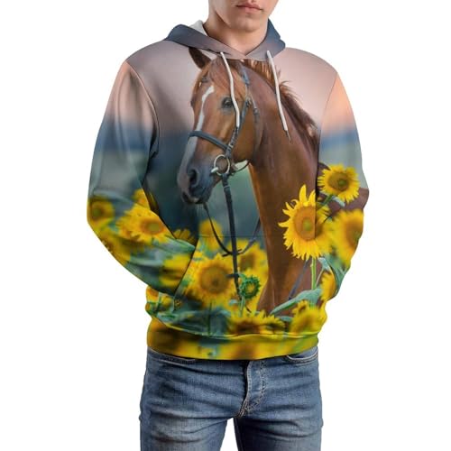 Sweat à capuche cheval tournesol : le pull idéal pour vos sorties