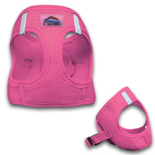 Doggie Design Dog Harness - No Choke Dog Harness, Dog Vest, Mesh Polyester, Pet Harness, Simple Step in and Go Design, Harness for Dog - Candy Pink, XXS