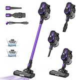 FixtFixer X6 Akku Staubsauger,250W/25000Pa Staubsauger Kabellos Bis zu 55Mins Laufzeit und LED-Licht,Staubsauger für Tierhaare Hartböden Teppich