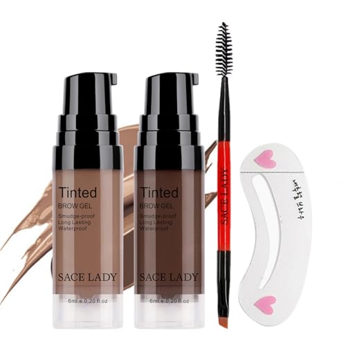 Elizabeth Mott Queen of the Fill Tinted Eyebrow Gel – Brow Filler, Volumizer & Setter – Defines, Shapes & Covers Gray Hairs – Water-Resistant, Long-Lasting – Cruelty-Free – Dark Medium Brown 4g