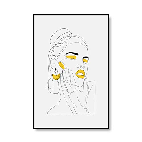 Décoration d'intérieur moderne avec triptyque affiche et impression jaune