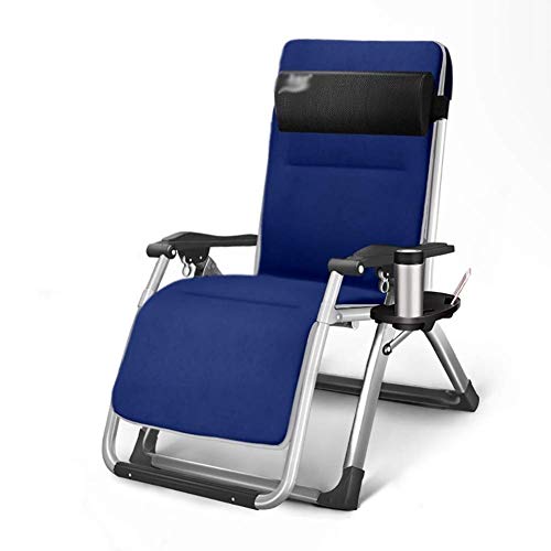 Chaise longue de jardin pliante Zero Gravity bleue supportant 200 kg Happy - 2