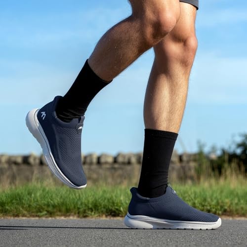 Chaussures de sport baskets hommes de course sans lacets running légères noir blanc