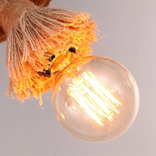 Suspension retro e26 en corde de chanvre pour eclairage cosy - 6