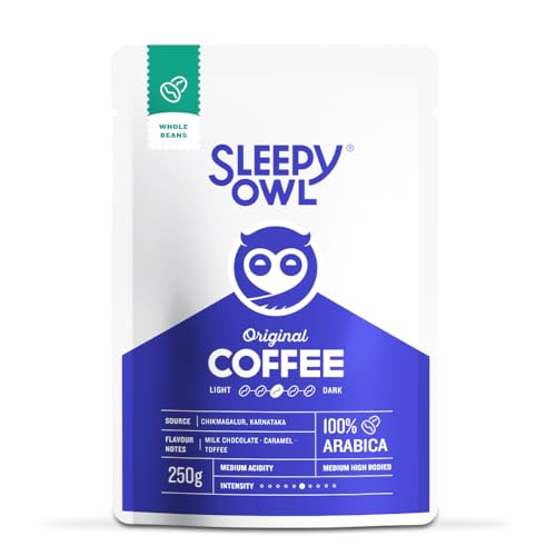 Image of Sleepy Owl Original Medium Roast Whole Coffee Beans | 250g | 100% Arabica | Freshly Roasted