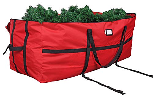 Propik Christmas Tree Storage Bag, Fits Up To 9 Ft. Tall Disassembled Holiday Tree, Heavy Duty Storage Container, 24" Height X 24" Extra Wide X 60" Long With Top And Side Handles And Straps (Red) #TOP3