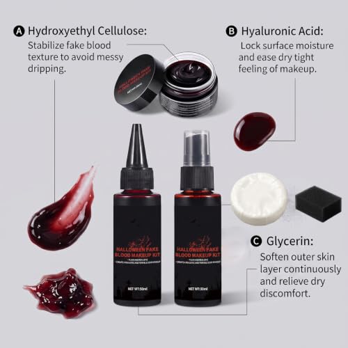 Zestaw Fałszywej Krwi Halloween Żel Nawilżający Spray Przeciw Rozplątaniu Cosplay SFX Zombie