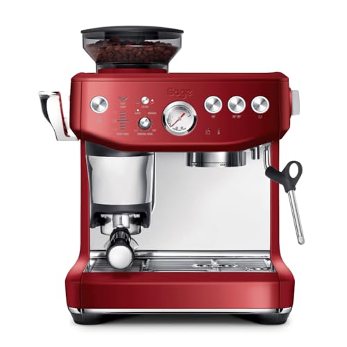 Sage - The Barista Express Impress - Kaffeemaschine mit manuellem Milchaufschäumer & integriertem Mahlwerk - Intelligente Dosierung, 25 Mahlgradeinstellungen - Red Velvet Cake