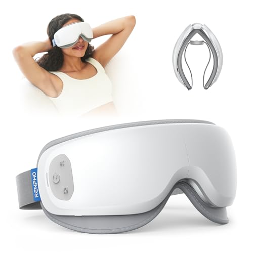 RENPHO Eyeris Zen Ultra-Quiet Eye Massager with Heat,Lightweight Heated Eye Mask for Migraines, Face Massager for Dry Eyes Relief, Birthday Gifts for Women Men
