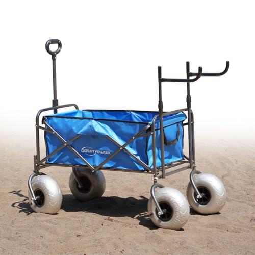Beach Wagon with 13 Balloon Tires and Adjustable Racks