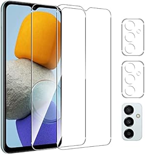 Pkila for Samsung Galaxy M23 5G Screen Protector 6.6 Inches, 2 Pack HD Protective Film + 2 Pack Camera Lens Protector 9H Hardness Armored Film Anti-scratch High Touch Reaction Screen Protector