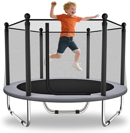 5FT Toddler Trampoline with Safety Net, Indoor Outdoor, Age 1-8