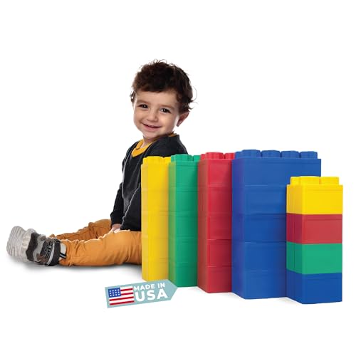 BiggoBlocks Big Blocks for Kids Ages 4-8 Indoor & Outdoor Blocks for Kids Jumbo Games Large Building Blocks (24 PC) Beginner Set