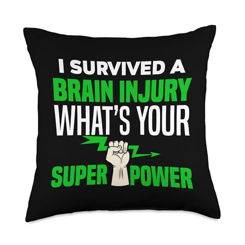 I Survived Brain Injury Awareness TBI Brain Injury Survivor Throw Pillow