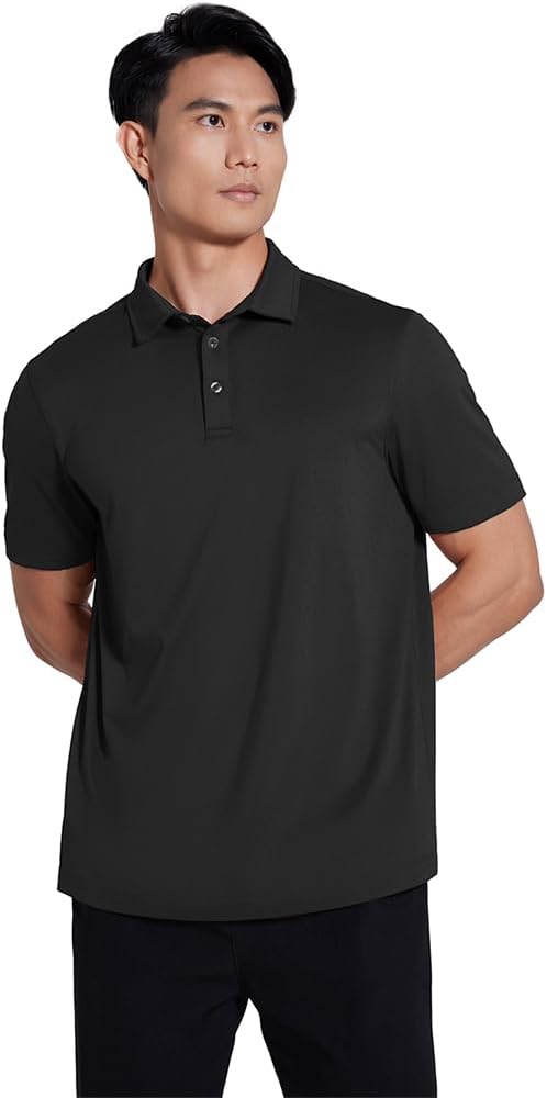 Men's Golf Polo Shirt Short Sleeve, Quick-Dry & Anti-Odor Stretch Fabric, UPF 50+ Golf Tennis Casual Wear - Image 2