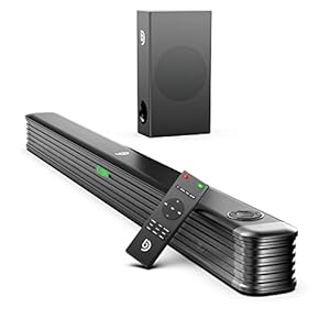 Soundbar für TV Geräte mit Wireless Subwoofer, 2.1 Kanal , Bluetooth 5.0, DSP Tiefer Bass, Soundbarsystem unterstützt…