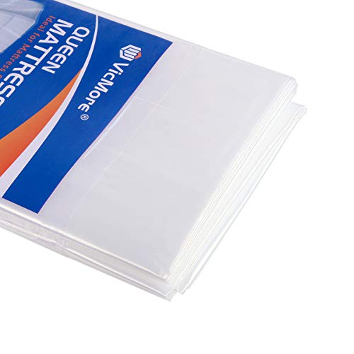 Vicmore 2 Pack Queen Size Mattress Storage Bag 60-Inch By 100-Inch Mattress Bag For Disposal Clear Queen Mattress Plastic Cover Mattress Trash Bag #TOP1