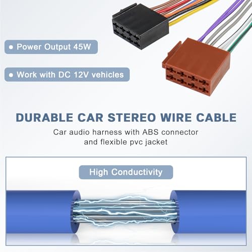 Adaptateur faisceau câblage universel ISO connecteur haut-parleur - 6