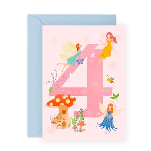 Central 23 Rosa Geburtstagskarte für Mädchen Alter 4 –...