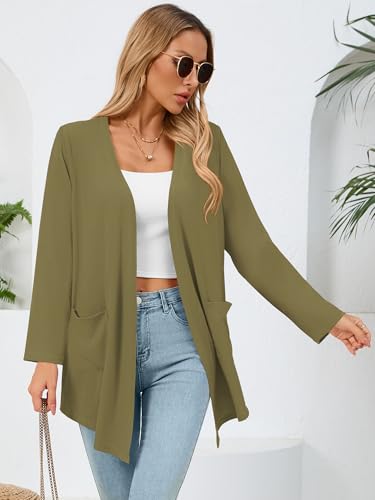 Image of Women's Lightweight Open Front Cardigans Casual Soft Drape Spring Summer Fall Cardigan S-3XL