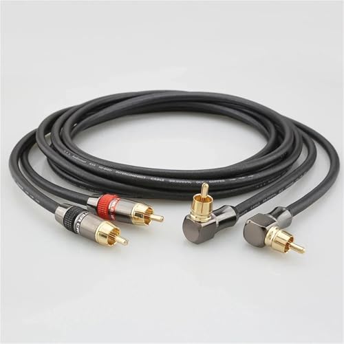 Cable de audio RCA HiFi 0.5m con conector bloqueable en ángulo miniatura 3