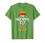 El ingenioso pijama de elfo verde a juego con la familia para la foto de Nochebuena. Gran conjunto de familias de vacaciones hermano, hermana, padres...