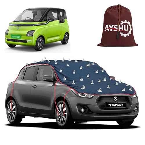 Image of AYSHU Water-Resistant Spike Car Cover for MG Comet EV - Protects from Dogs, Monkeys, Dust, Sunlight & UV - Full Roof Universal Fit