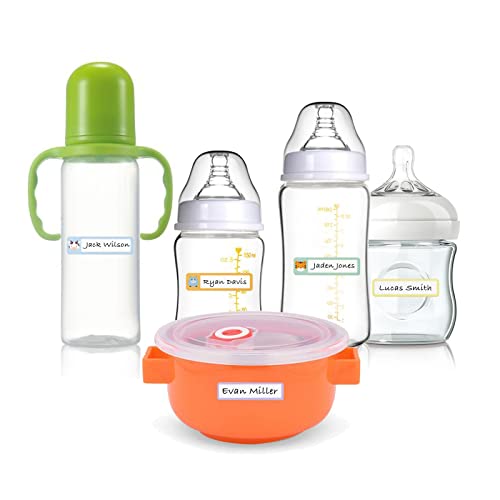 Baby Bottle Labels For Daycare, 96Pcs Waterproof Name Labels Name Stickers For Kids Stuff School Supplies, Self Laminating, Dishwasher Safe, Preschool Toddler Name Tags For Sippy Cup Water Bottle #TOP4