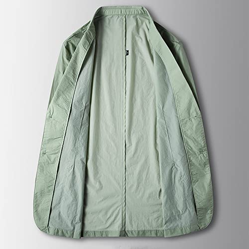 Mens Business Casual Jackets Lightweight Loose Linen Cotton Blazers Lapel Collar Button Down Suit Blazer3