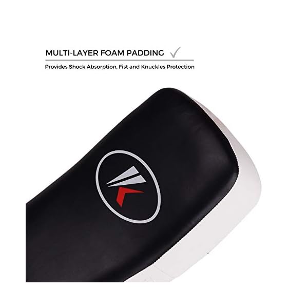 Kruzak-Muay-Thai-Kick-Pad-for-Training-Kicking-Strike-Shield-for-Kickboxing-Martial-Arts-Sparring-Taekwondo-Muay-Thai-MMA-Karate-and-Combat-Sports-Sold-as-Single Kruzak Muay Thai Kick Pad for Training, Kicking Strike Shield for Kickboxing Martial Arts Sparring Taekwondo Muay Thai MMA Karate and Combat Sports (Black/White, Single Pack)
