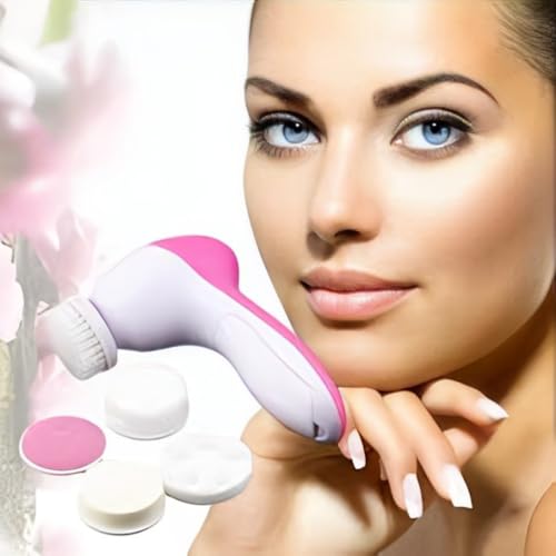 Massageador Facial 5 em 1 para Limpeza e Esfoliação da Pele, Portátil