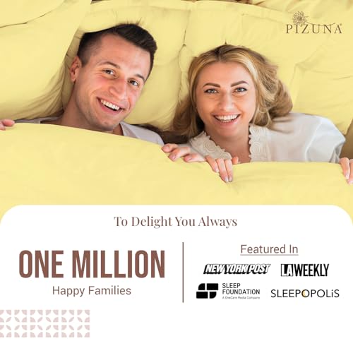 Pizuna 100% Cotton Queen Pillow Shams 400 Thread Count Mellow Yellow by Pizuna - Used condition - Image 2