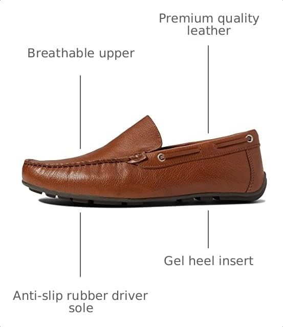 Image of Men's Genuine Leather Casual Slip On Venetian Loafers