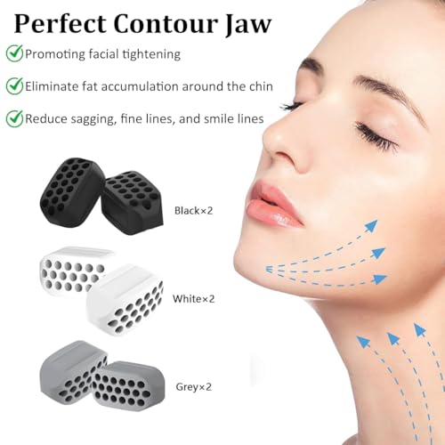 UIEXEA 6 Stück Jawline Trainer, Jawline Balls, Jawline Exercise, Jaw Exerciser für Frauen und Männer, Kiefer Exerciser und Schöne Kieferlinie, zur Stärkung und Straffung von Kiefer und Nacken