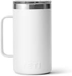 YETI Rambler 24 oz Mug, isolant sous vide, en acier inoxydable avec MagSlider Couvercle blanc