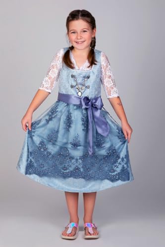 Edelnice Trachtenmode Kinder Dirndl Cloé 3-TLG. inkl. Bluse, Schürze und Charivari Gr. 92-164 (152)