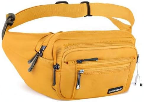 CXWMZY Fanny Packs For Women & Men Waist Pack Hip Bum Bag with Multi-Pockets Large Capacity Waterproof Casual Bum Bag for Disney Traveling Casual Cycling Running Hiking (Yellow) - Image 8