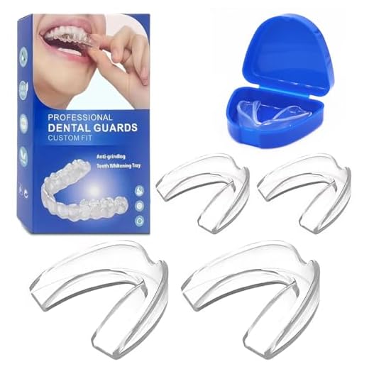 EUZUXU Kit de Protección Dental 4Pcs, Férula Dental de Descarga, Protector Bucal Para Dormir, Prevenir el Bruxismo, Protector Bucal para Dormir, Prevenir el Bruxismo