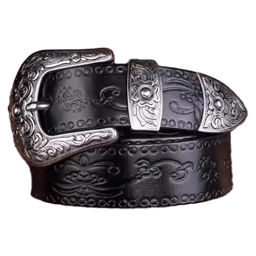 Ceintures western unisexes en cuir véritable style cowgirl avec grande boucle vintage 35mm