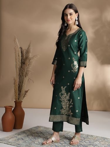 Image of arriva fab Women's Embroidery Kurta Set With Duppata