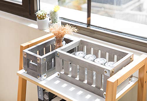 Home Zone Living Wood Storage Crate For Organization And Storage, 3 Pack, Brown #TOP4