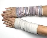  WendeStulpen Armstulpen Handstulpen Fleece Strickstoff weiß