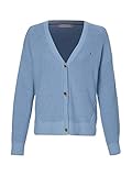 Tommy Hilfiger Damen Hayana Cable V-nk Cardigan Strickjacke, Moon Blue, M
