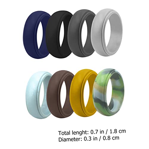 Anillos deportivos de silicona multicolor 8 piezas miniatura 2