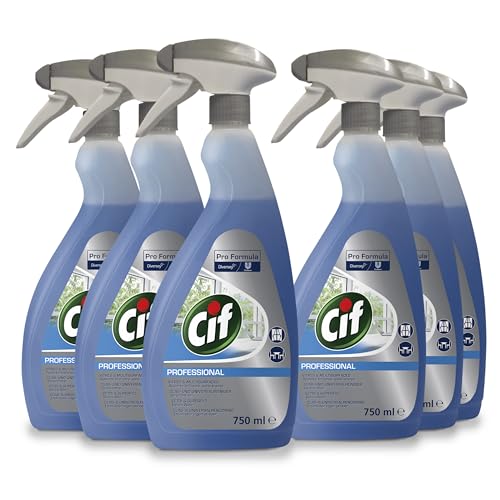 Diversey Cif - Limpiador profesional de cristal, 750 ml, elimina la suciedad, la suciedad y los dedos