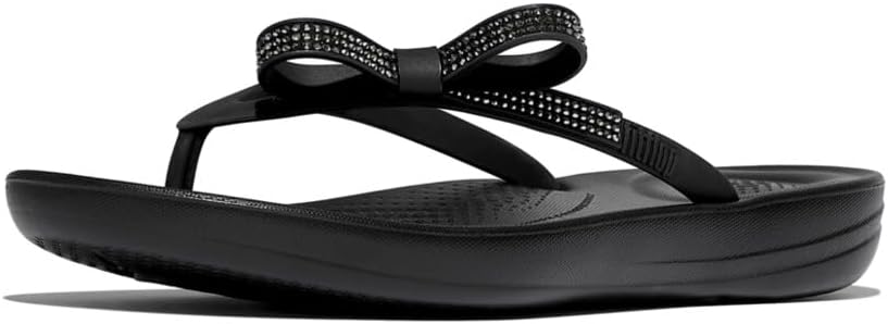FitFlop womens Iqushion Glitz-bow Flip-flops